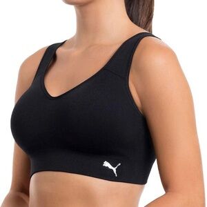 PUMA PERFORMANCE SEAMLESS SPORT BRA IN BLACK